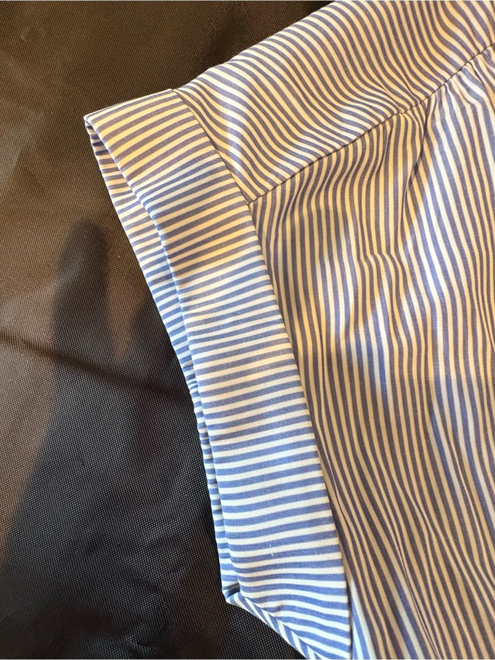 ☀️☀️☀️3 for $30!Blue Blouse Pinstripe Business Casual Summer Coastal Grandmother - Picture 8 of 8